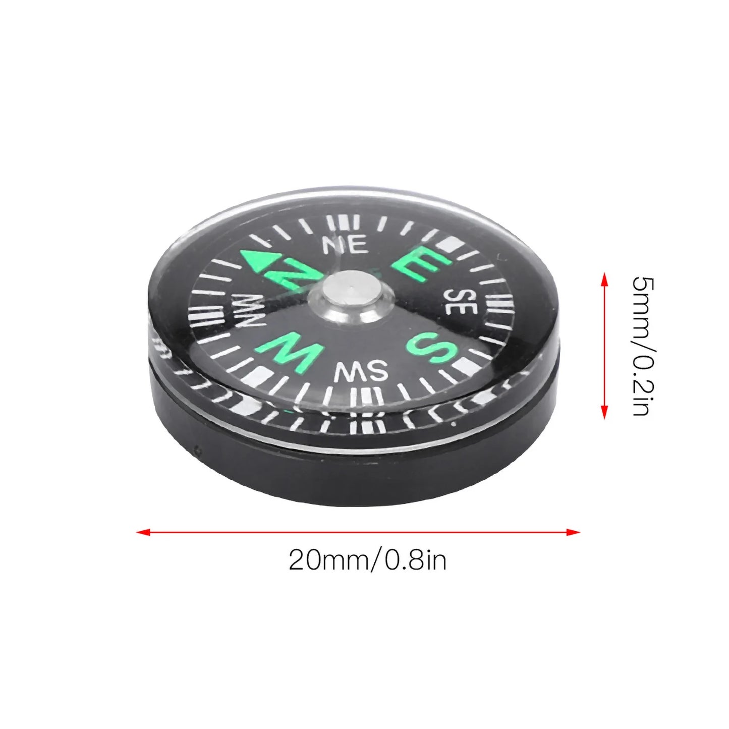 12PCS Micro Survival Compasses – Pocket-Sized 20mm for Outdoor Adventures & EDC Kits