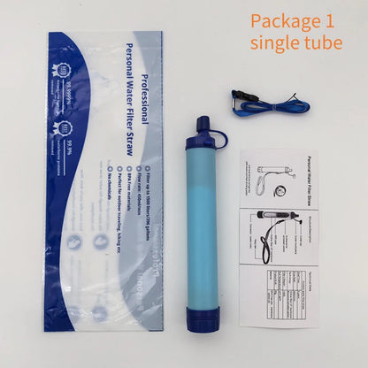 Emergency Water Filter Straw – Direct-Drink Survival Gear for Camping & Outdoor Use
