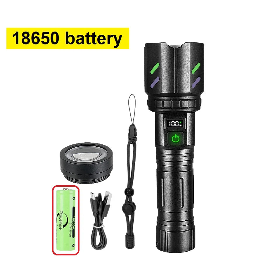 2025 Tactical LED Flashlight – Extreme Power, Built for Any Situation