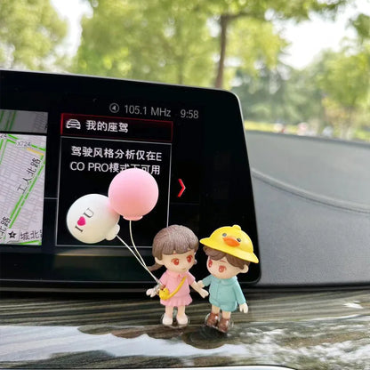 Car Accessories Cute Cartoon Couples Action Figure