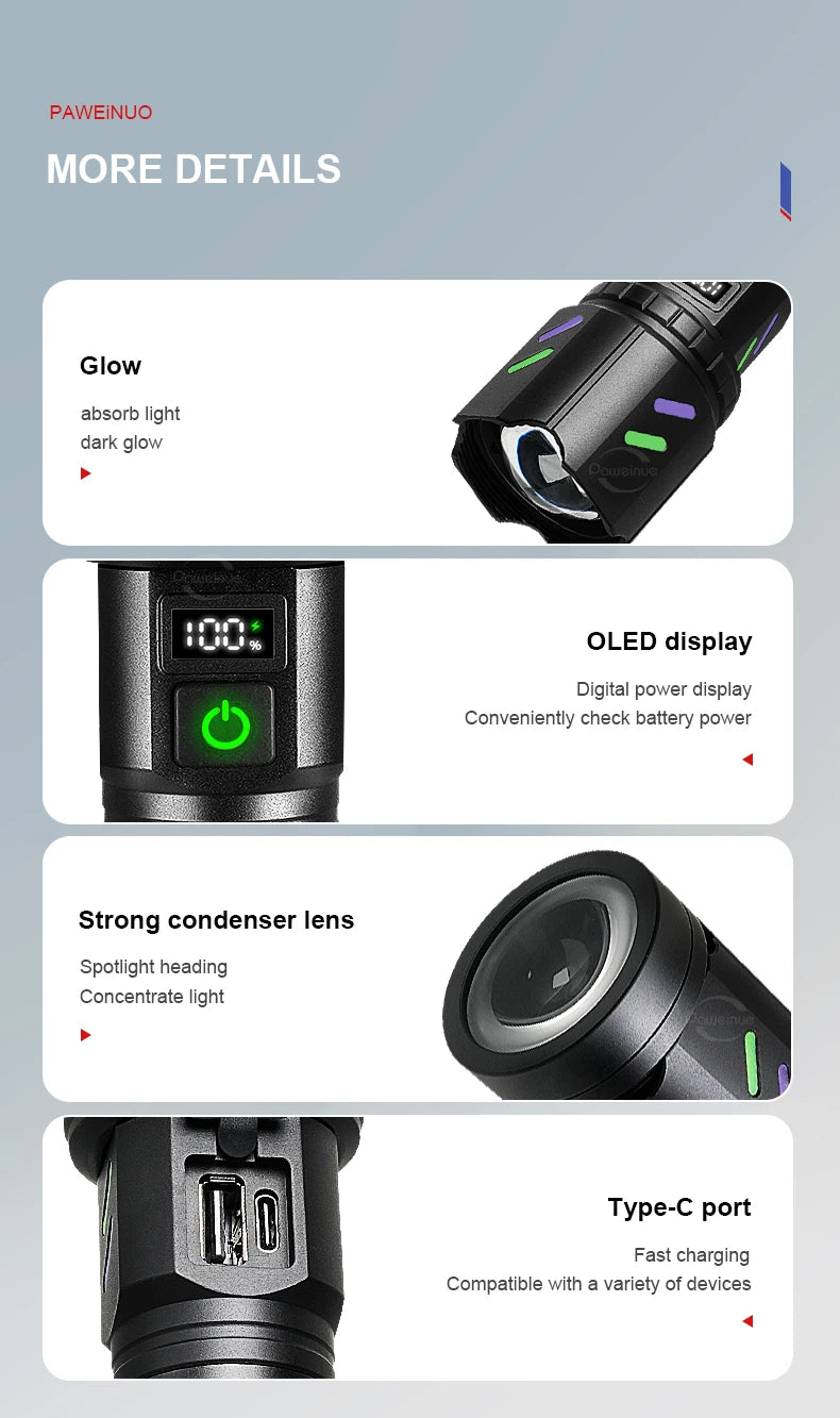 2025 Tactical LED Flashlight – Extreme Power, Built for Any Situation