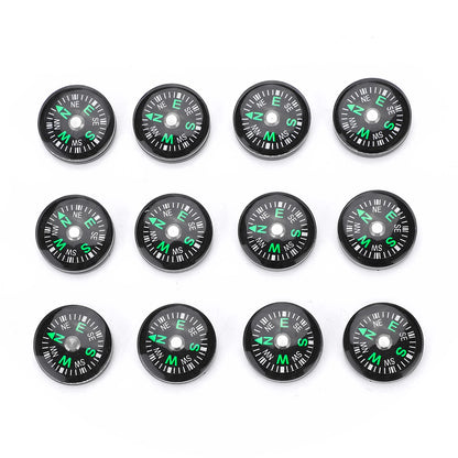 12PCS Micro Survival Compasses – Pocket-Sized 20mm for Outdoor Adventures & EDC Kits