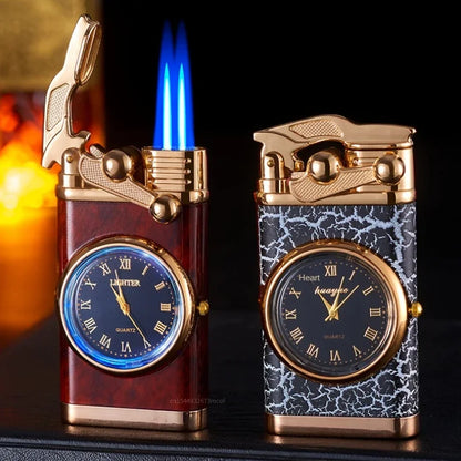Crocodile Double Barrel Lighter Watch  Windproof Gas Lighter