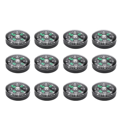 12PCS Micro Survival Compasses – Pocket-Sized 20mm for Outdoor Adventures & EDC Kits
