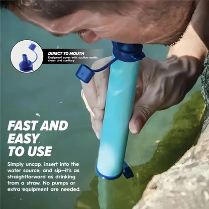 Emergency Water Filter Straw – Direct-Drink Survival Gear for Camping & Outdoor Use