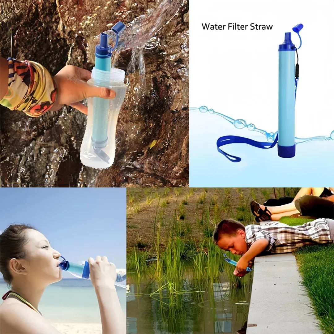 Emergency Water Filter Straw – Direct-Drink Survival Gear for Camping & Outdoor Use