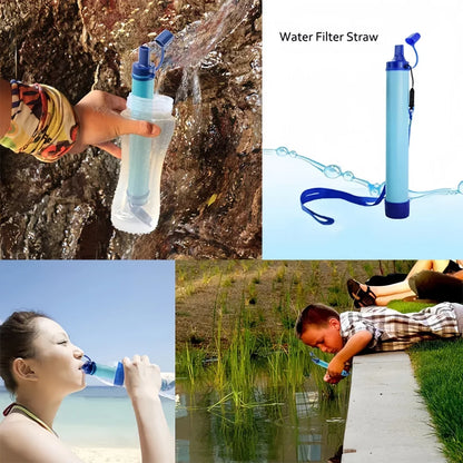 Emergency Water Filter Straw – Direct-Drink Survival Gear for Camping & Outdoor Use