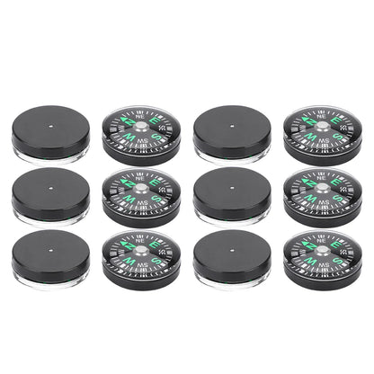 12PCS Micro Survival Compasses – Pocket-Sized 20mm for Outdoor Adventures & EDC Kits