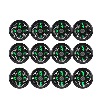 12PCS Micro Survival Compasses – Pocket-Sized 20mm for Outdoor Adventures & EDC Kits