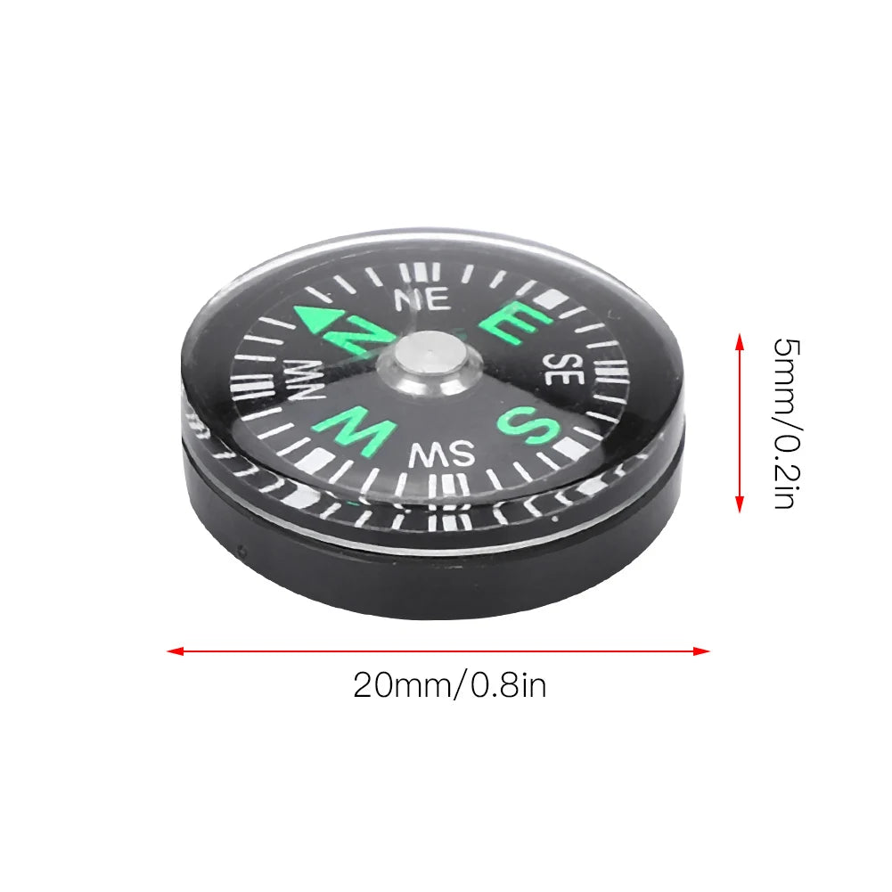 12PCS Micro Survival Compasses – Pocket-Sized 20mm for Outdoor Adventures & EDC Kits