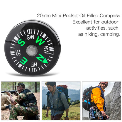 12PCS Micro Survival Compasses – Pocket-Sized 20mm for Outdoor Adventures & EDC Kits