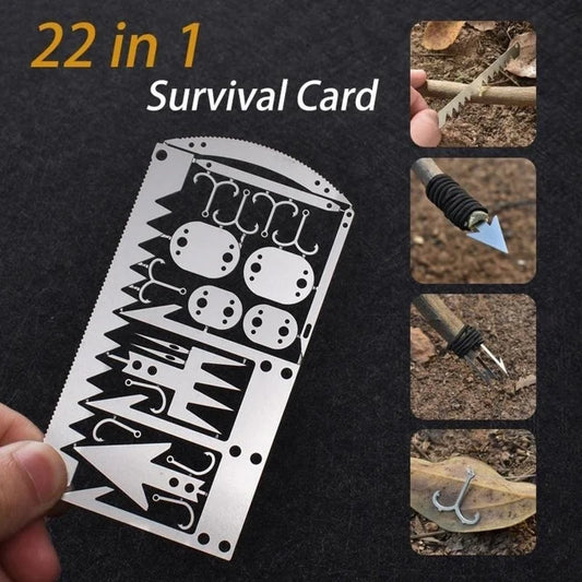 22-in-1 Survival Tool Card – Stainless Steel Power in Your Pocket