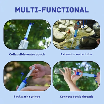 Emergency Water Filter Straw – Direct-Drink Survival Gear for Camping & Outdoor Use