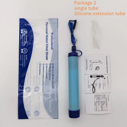 Emergency Water Filter Straw – Direct-Drink Survival Gear for Camping & Outdoor Use