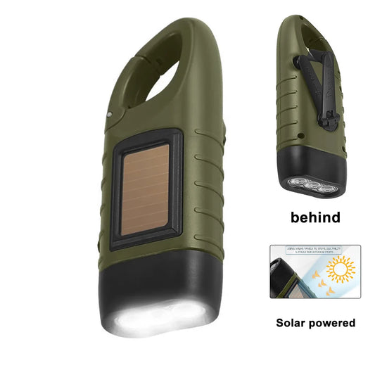 Never Be Left in the Dark – Hand Crank & Solar Powered LED Flashlight