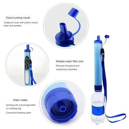 Emergency Water Filter Straw – Direct-Drink Survival Gear for Camping & Outdoor Use