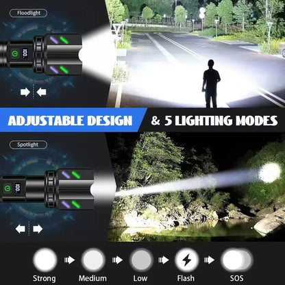 2025 Tactical LED Flashlight – Extreme Power, Built for Any Situation