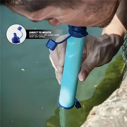 Emergency Water Filter Straw – Direct-Drink Survival Gear for Camping & Outdoor Use